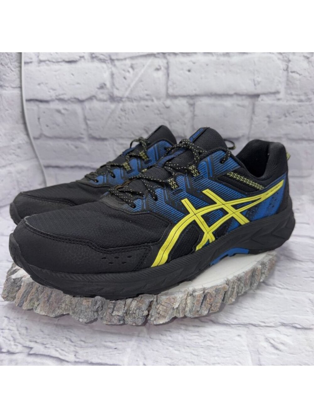 Asics Mens Gel-Venture 9 Trail Running Shoes Black Blue Lime 1011B486 Size 14